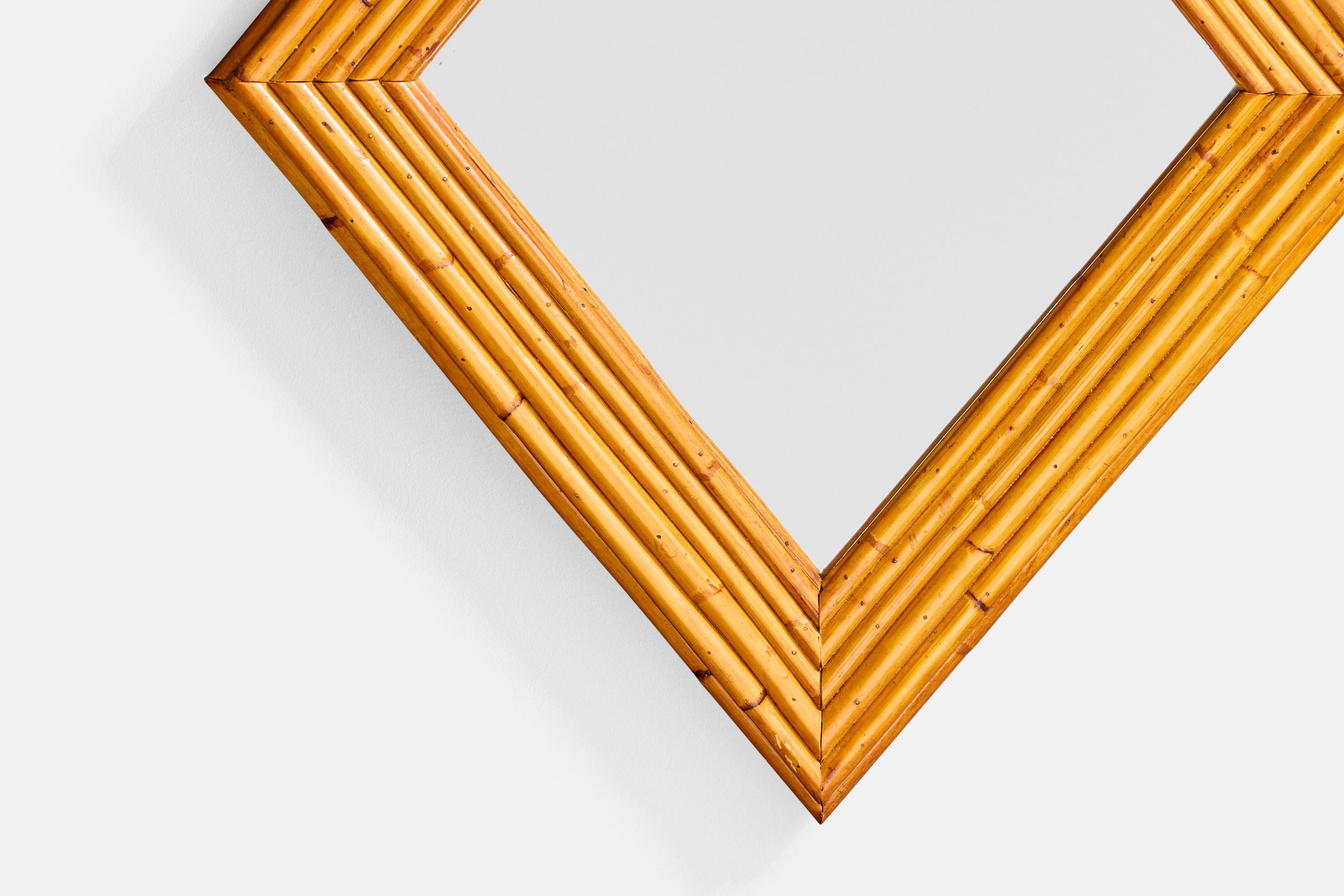 Milieu du XXe siècle Designer français, miroir mural, bambou, France, années 1960 en vente