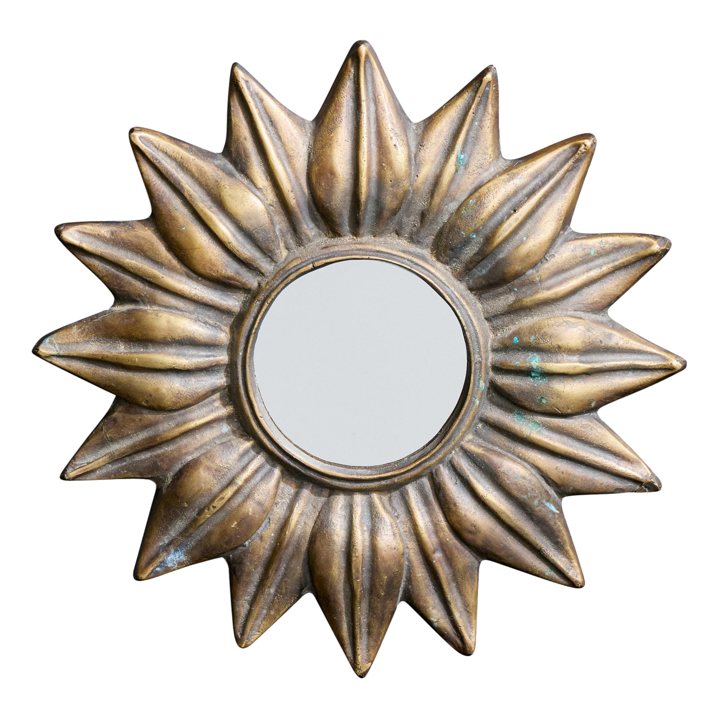 Miroir mural de designer français, laiton, France, années 1960 en vente