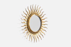 French Designer, Wall Mirror, Iron, France, 1950s
