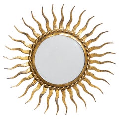 French Designer, Wall Mirror, Iron, France, 1950s