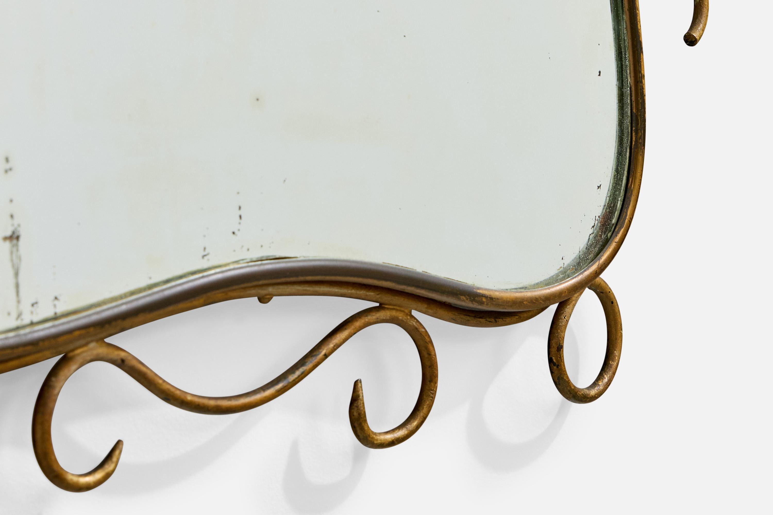 Métal Designer français, miroir mural, métal, France, années 1940 en vente