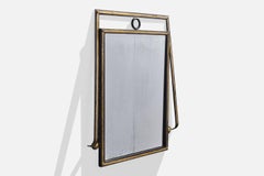 Diseñador francés, Espejo de pared, Metal, Francia, Años 1950