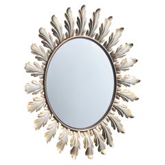 French Designer, Wall Mirror, Metal, France, 1950s