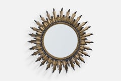 French Designer, Wall Mirror, Metal, France, 1960s