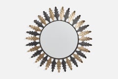 French Designer, Wall Mirror, Metal, France, 1960s