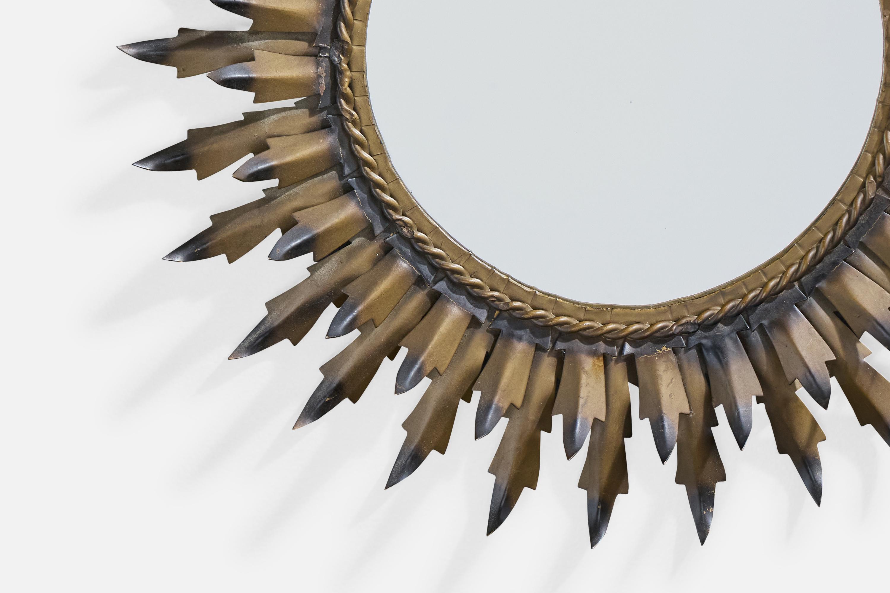 Französischer Designer, Wandspiegel, Metall, Frankreich, 1960er Jahre im Angebot 1