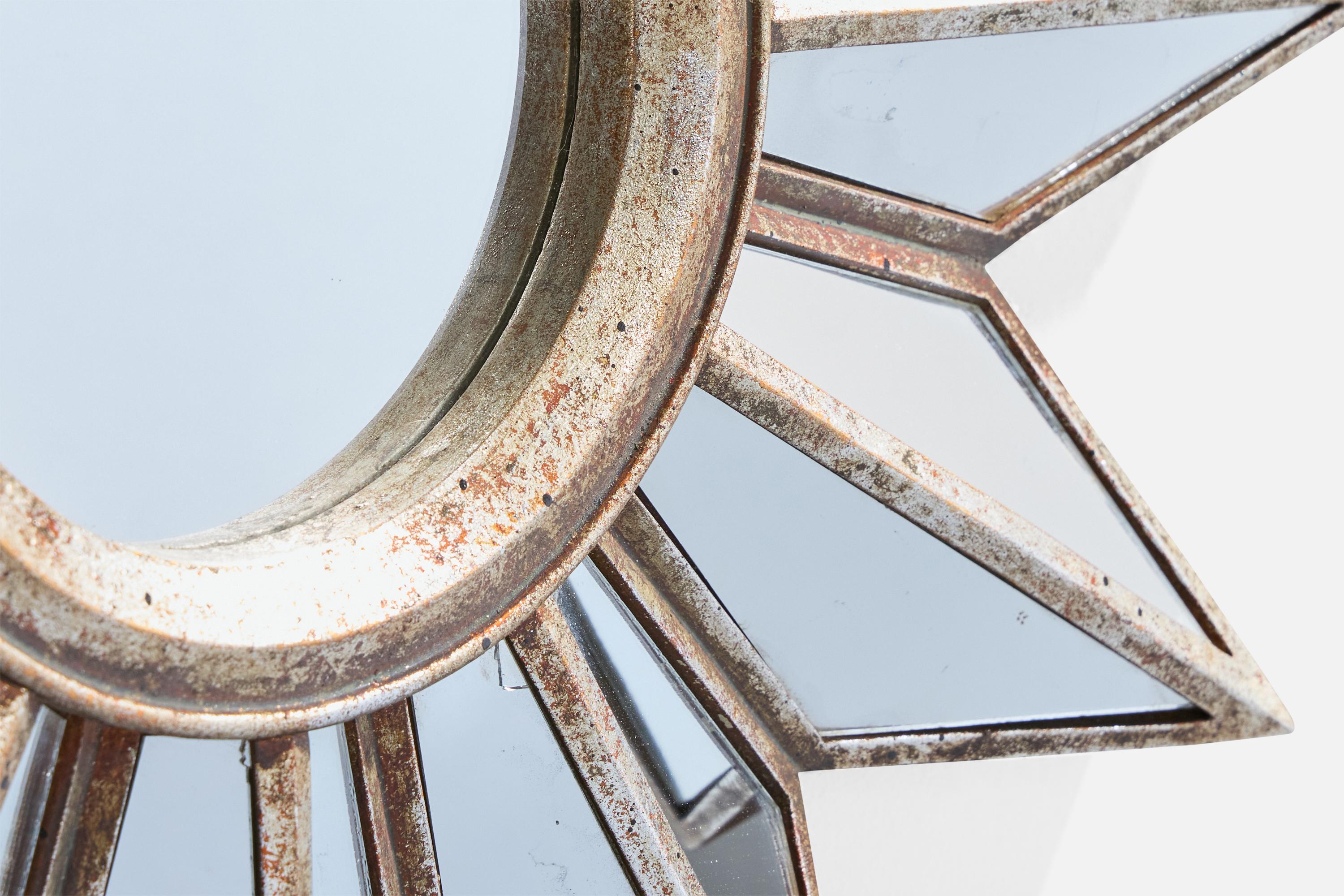 Metallo Specchio da parete di design francese, metallo, Francia, anni '1960 in vendita