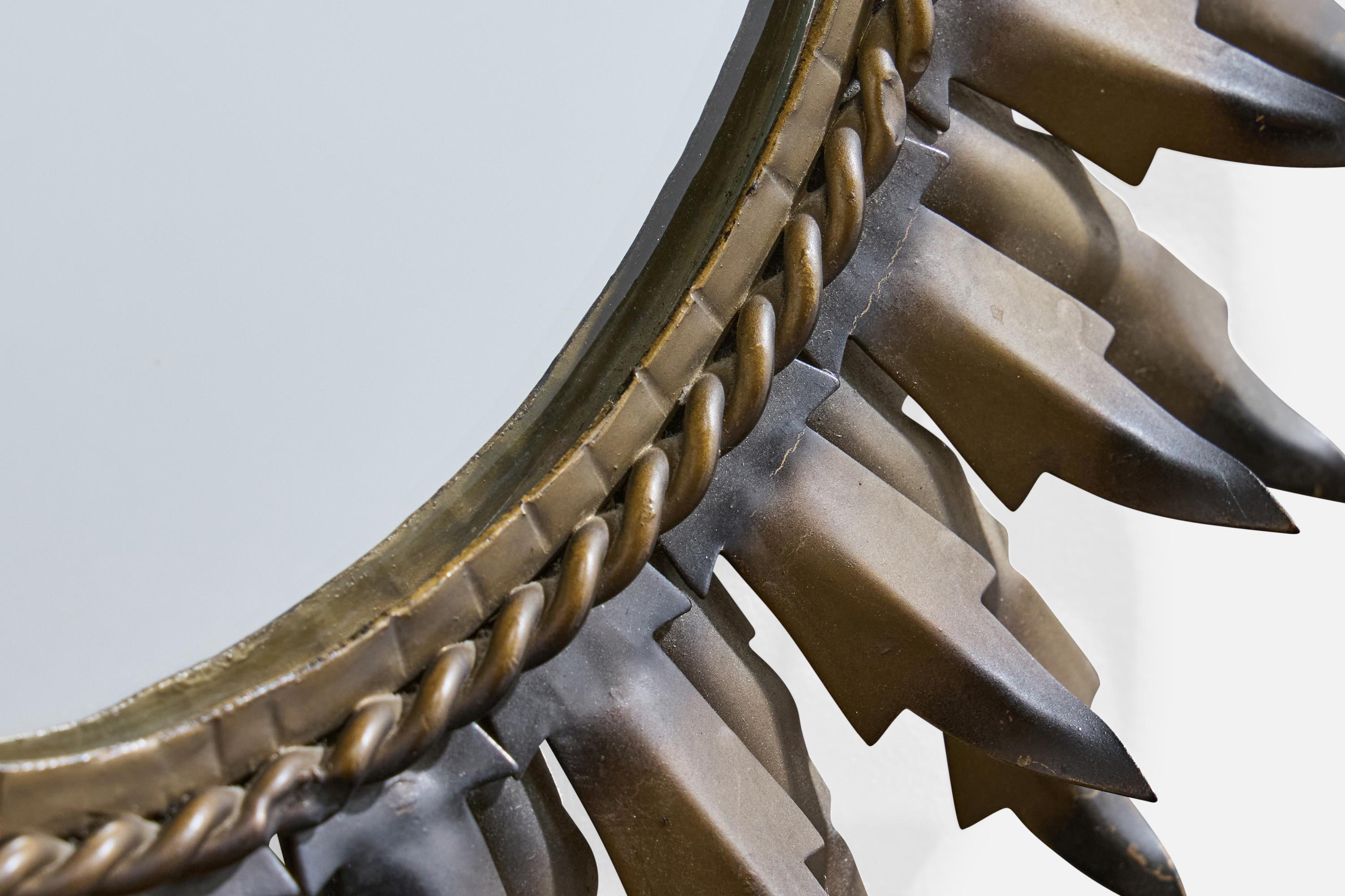 Französischer Designer, Wandspiegel, Metall, Frankreich, 1960er Jahre im Angebot 3