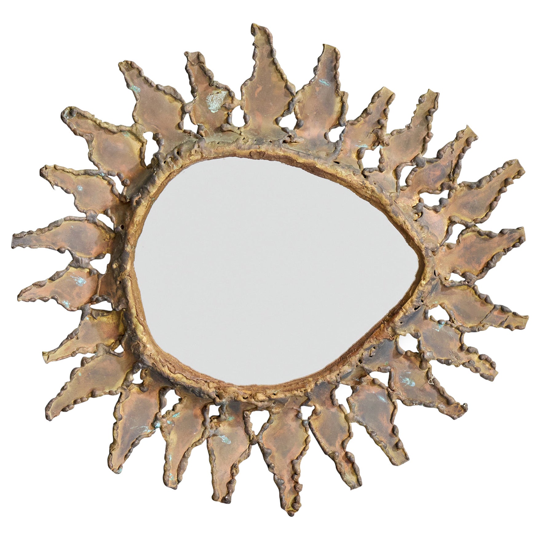 French Designer, Wall Mirror, Metal, France, 1960s