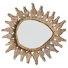 French Designer, Wall Mirror, Metal, France, 1960s