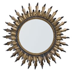 Specchio da parete di design francese, metallo, Francia, anni '1960