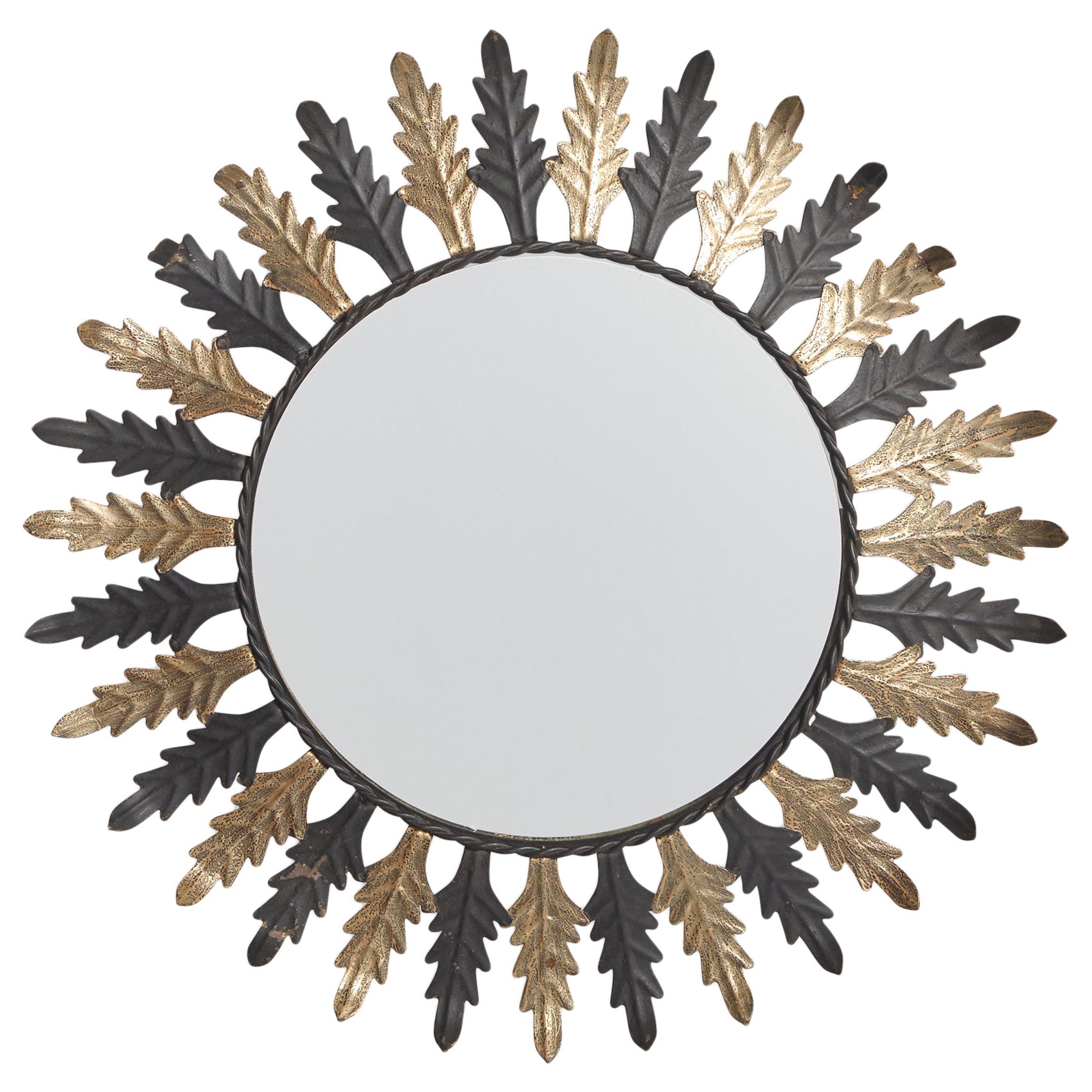 French Designer, Wall Mirror, Metal, France, 1960s