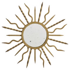 French Designer, Wall Mirror, Metal, France, 1960s
