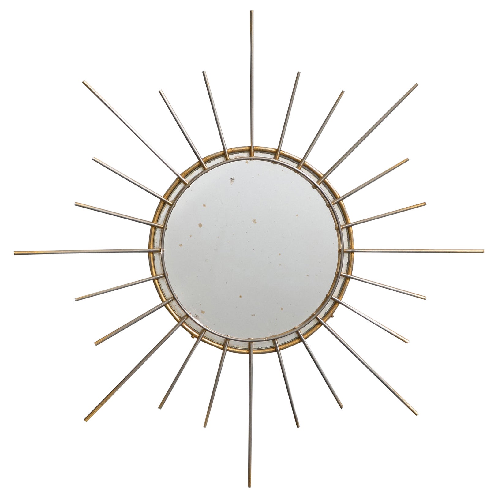 French Designer, Wall Mirror, Metal, France, 1960s