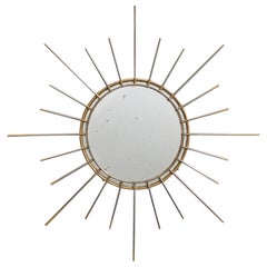 Designer français, miroir mural, métal, France, années 1960