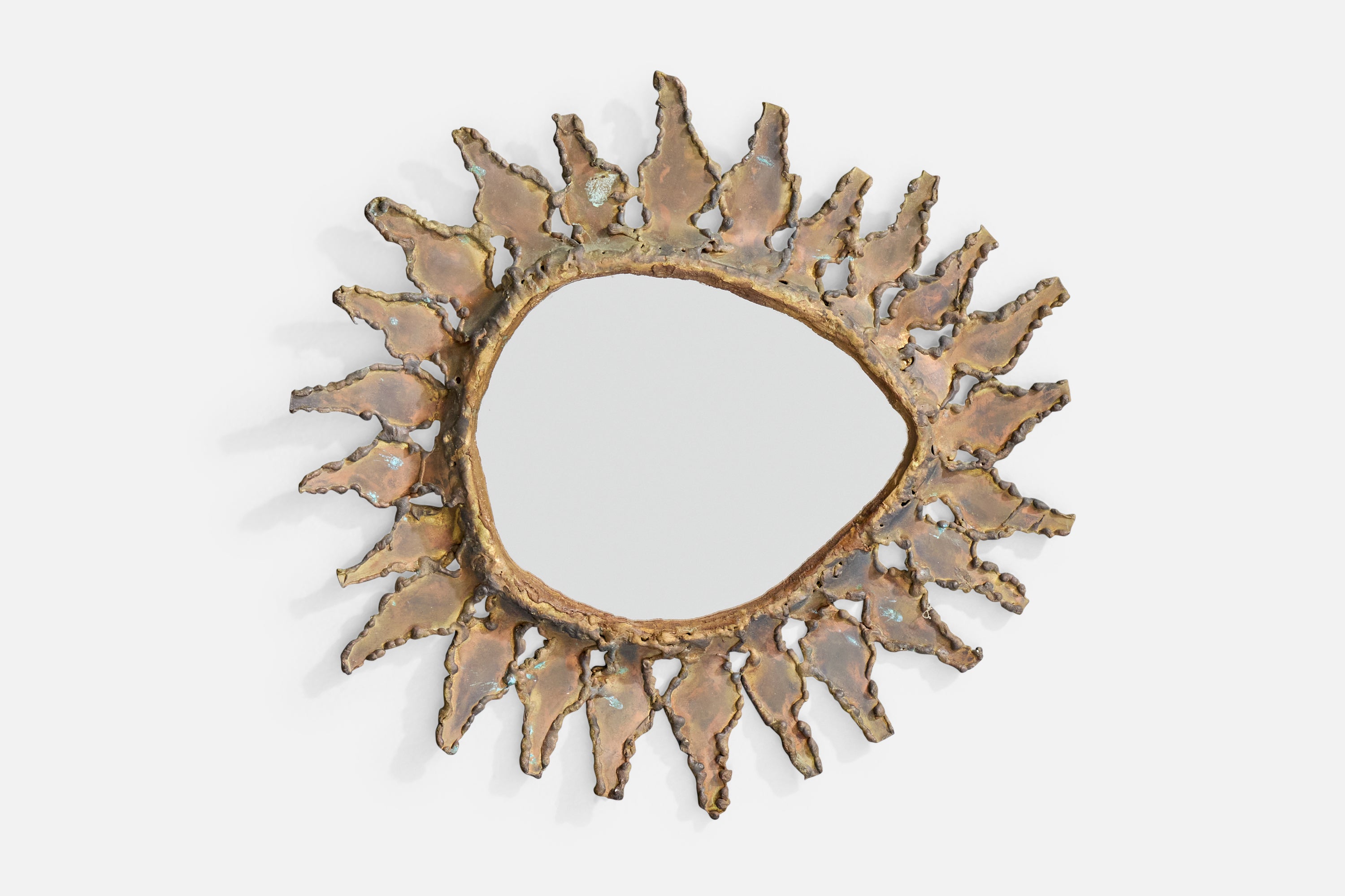 French Designer, Wall Mirror, Metal, France, 1960s