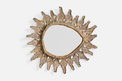 French Designer, Wall Mirror, Metal, France, 1960s