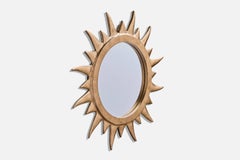 French Designer, Wall Mirror, Metal, France, 1970s