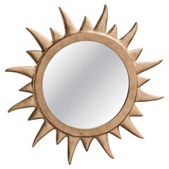 French Designer, Wall Mirror, Metal, France, 1970s