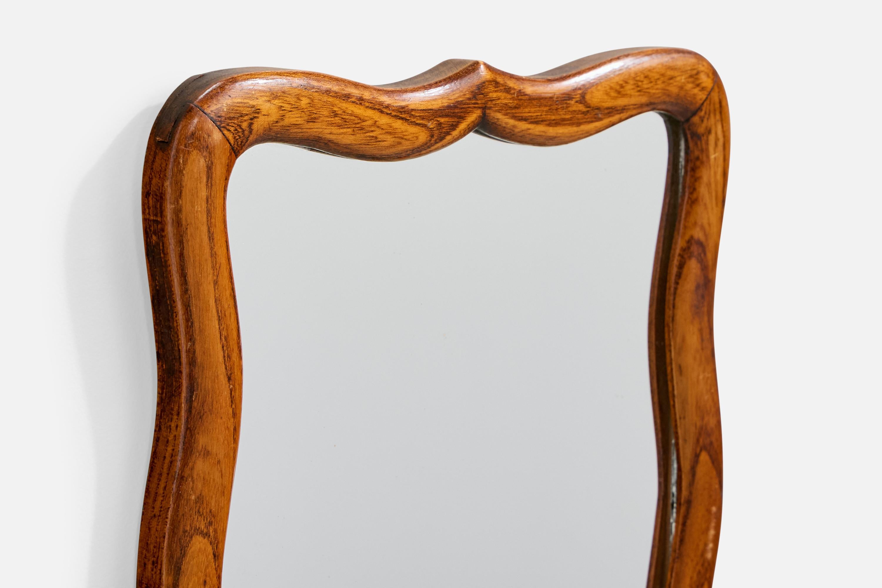 Français Miroir mural de designer français, Oak Oak, France, années 1940 en vente