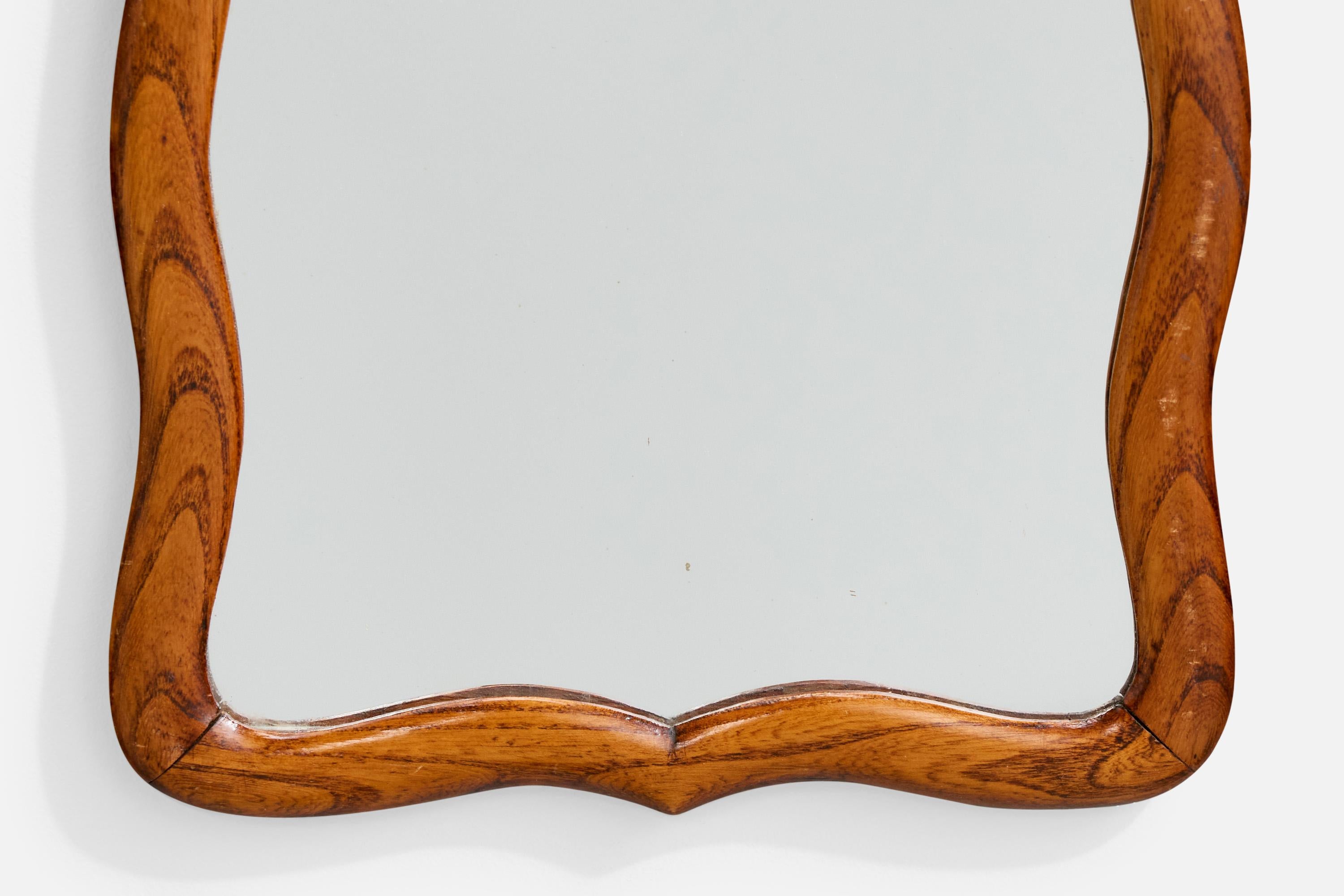 Milieu du XXe siècle Miroir mural de designer français, Oak Oak, France, années 1940 en vente