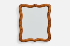 Miroir mural de designer français, Oak Oak, France, années 1940