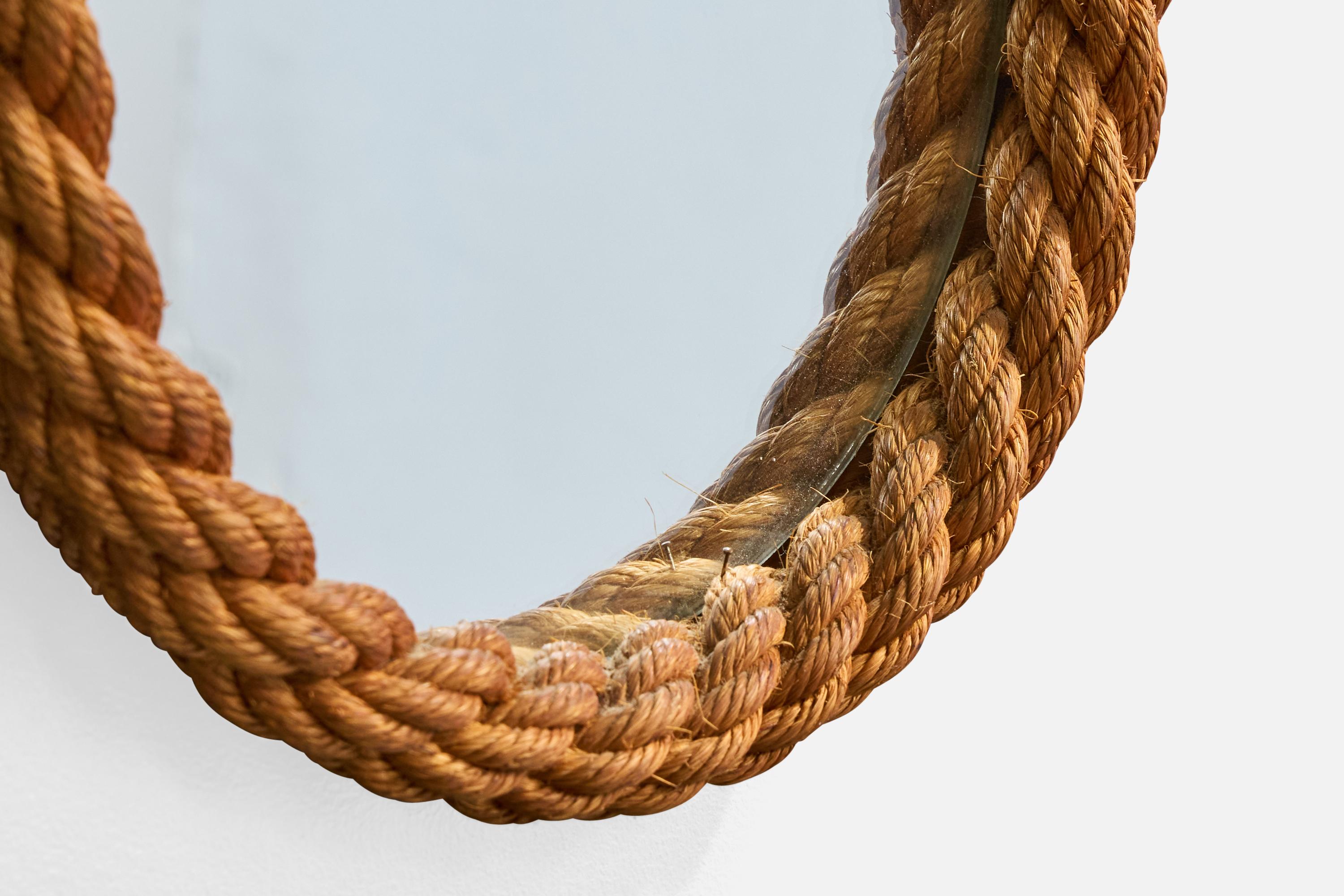 Corde Designer français, miroir mural, corde, France, années 1970 en vente