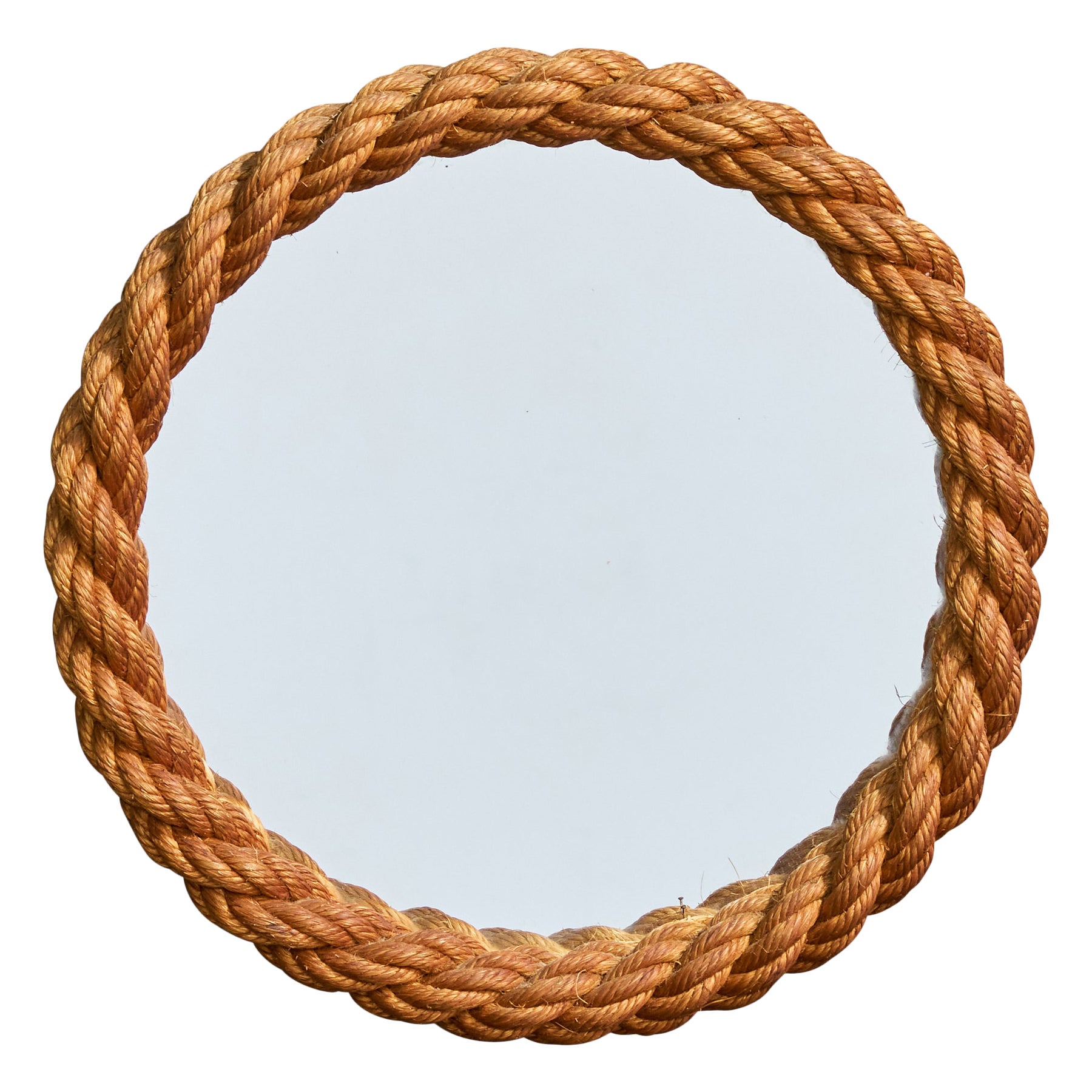 Designer français, miroir mural, corde, France, années 1970 en vente
