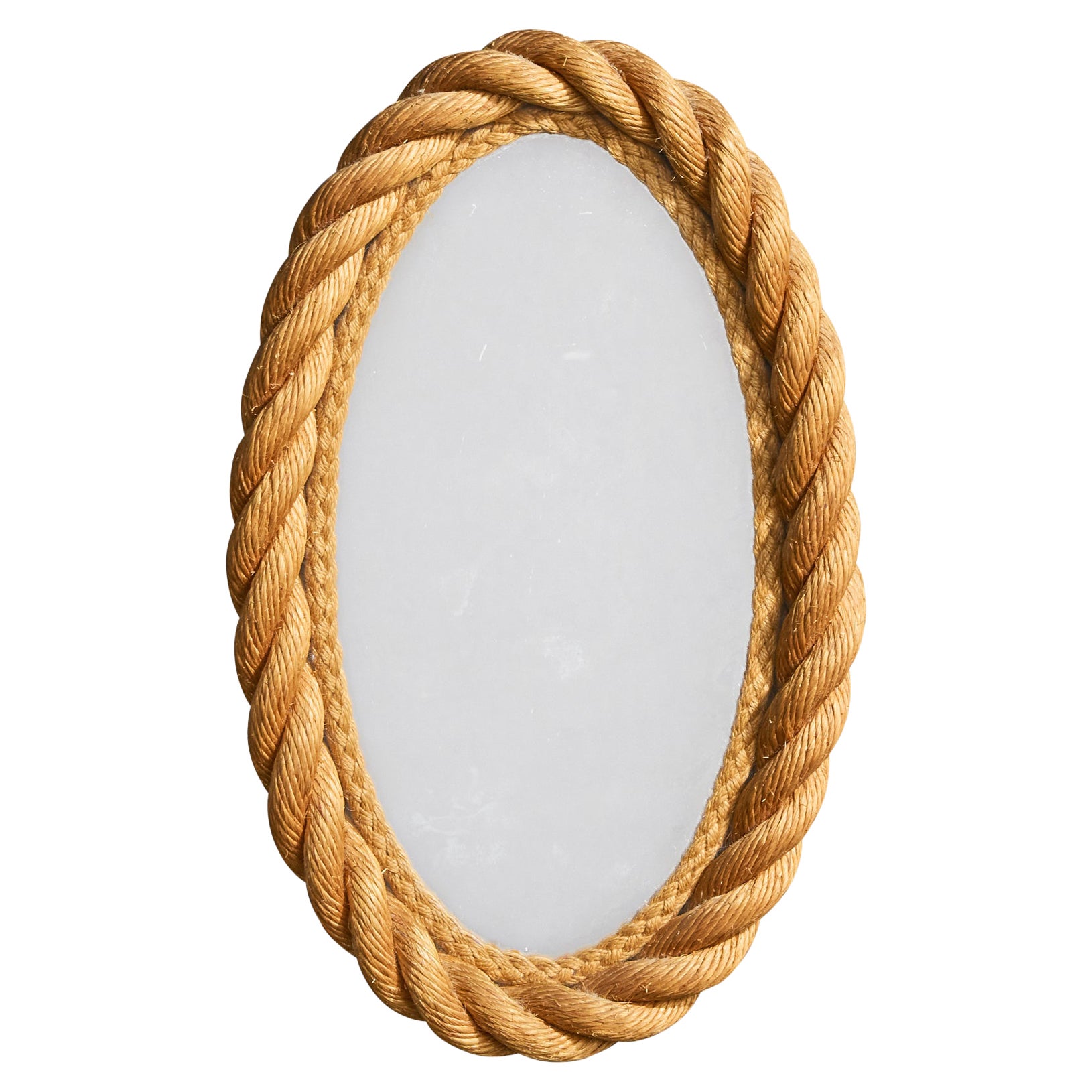 Specchio da parete di design francese, corda, Francia, anni
70