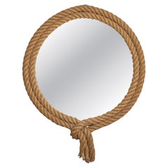 French Designer, Wall Mirror, Rope, France, 1970s