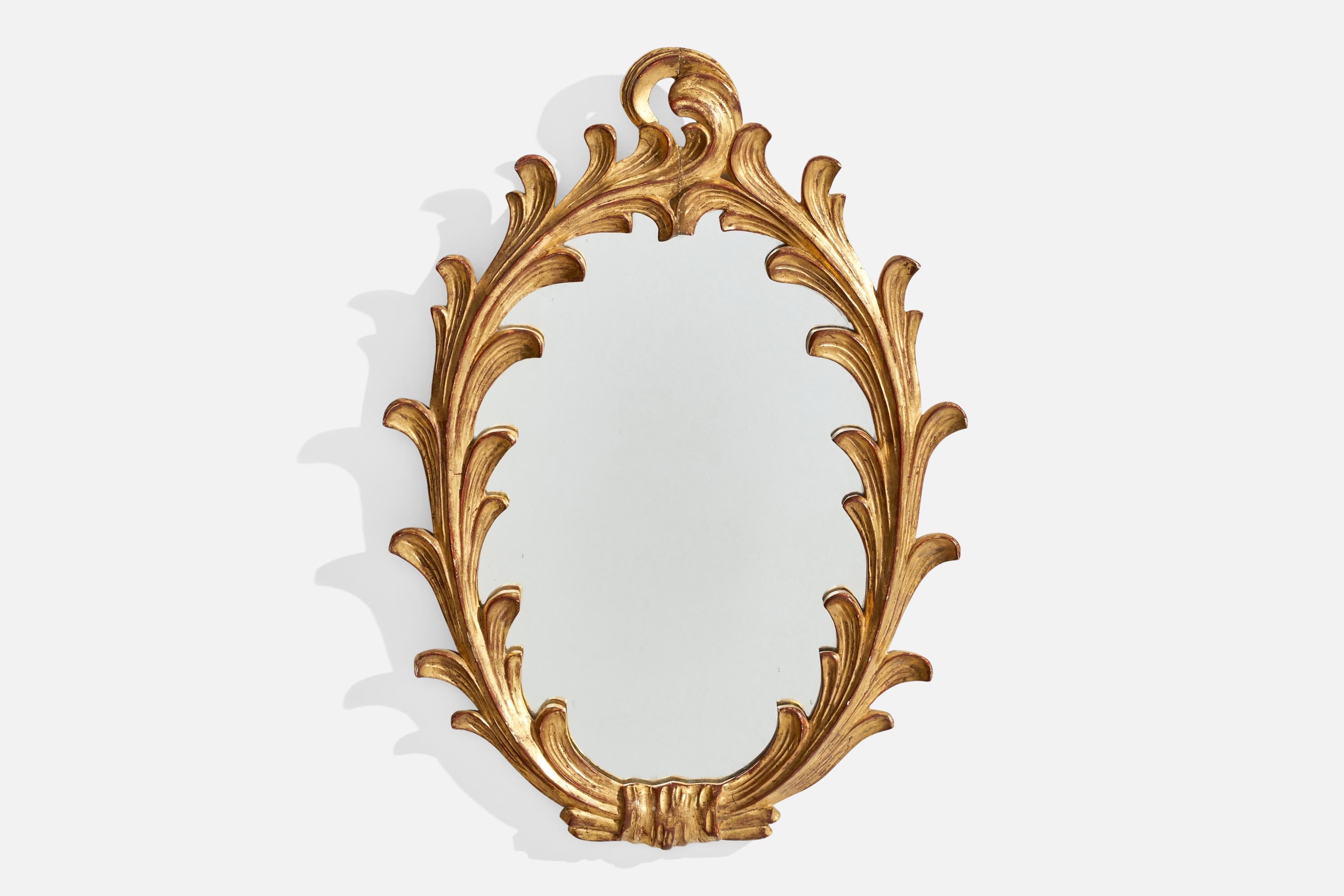 Espejo de pared de madera dorada diseñado y fabricado en Francia, c. 1930.

Dimensiones totales (pulgadas): 21,25