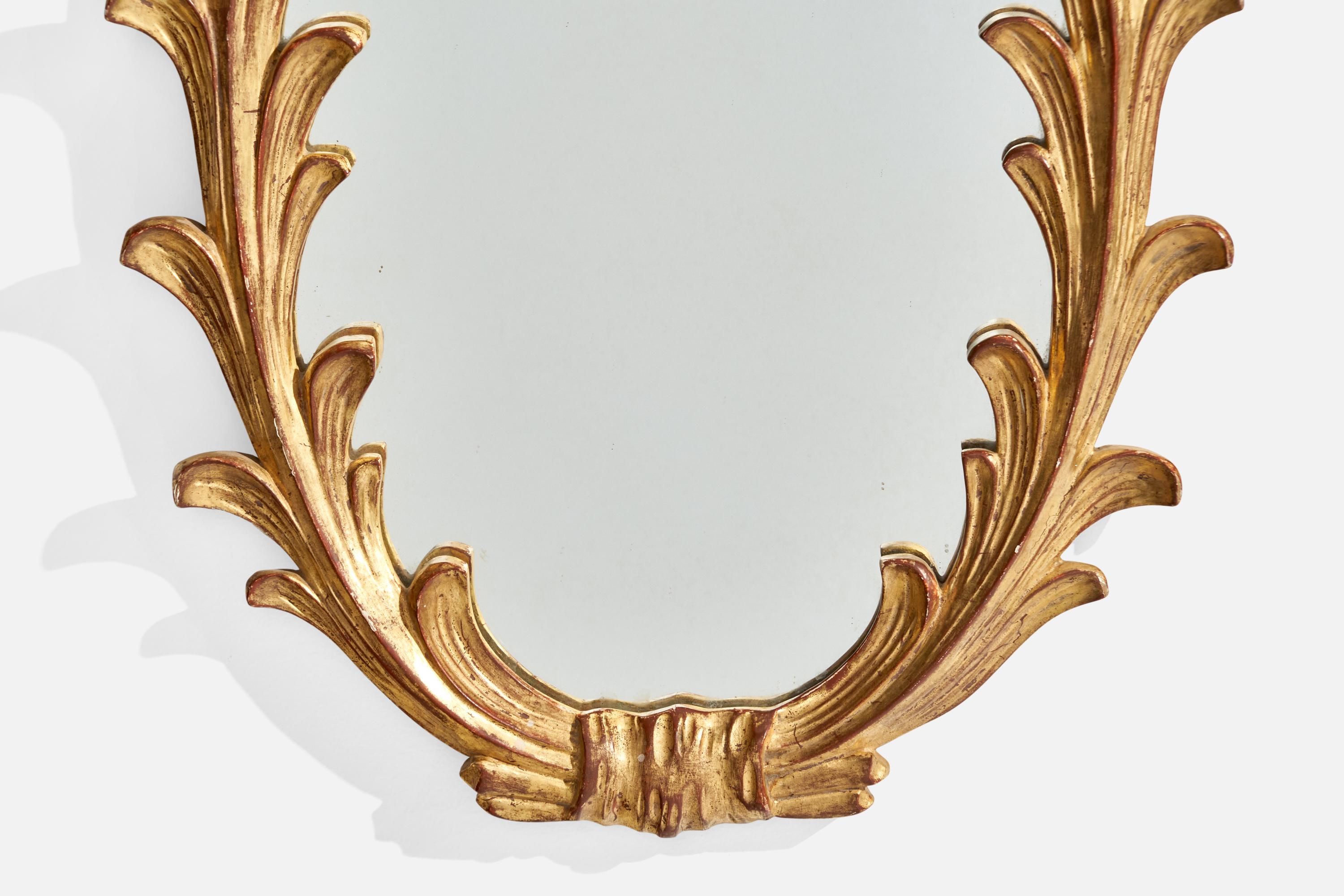 Diseñador francés, Espejo de pared, Madera, Francia, Años 30 mediados del siglo XX
