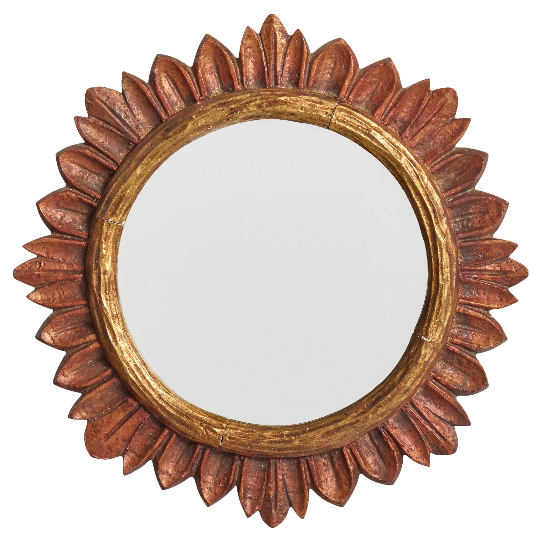 French Designer, Wall Mirror, Wood, France, 1950s