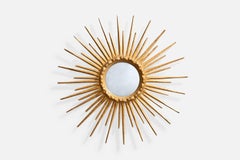 Specchio da parete di design francese, Wood, Francia, anni '1960