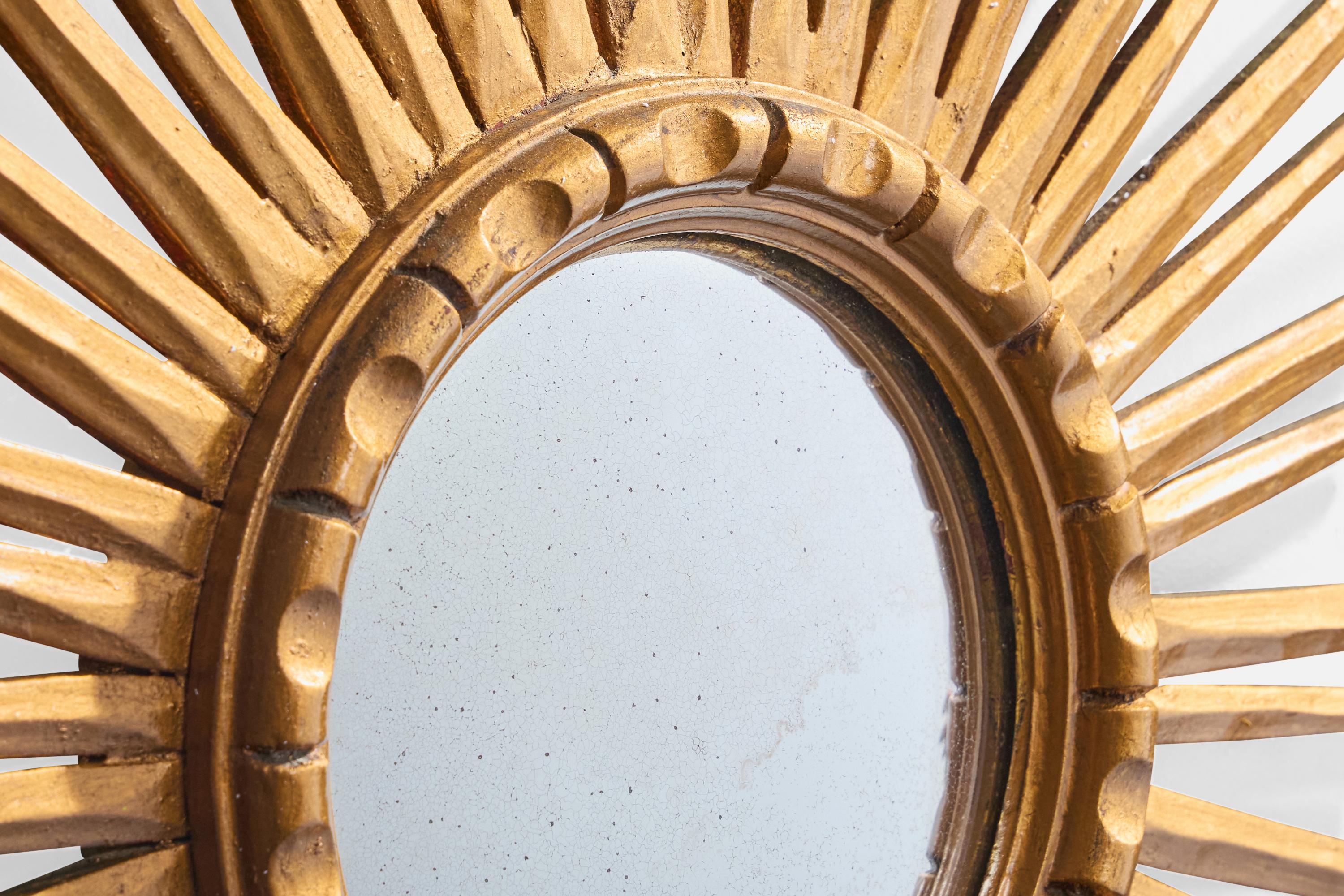 Französischer Designer, Wandspiegel, Holz, Frankreich, 1960er Jahre (Mitte des 20. Jahrhunderts) im Angebot