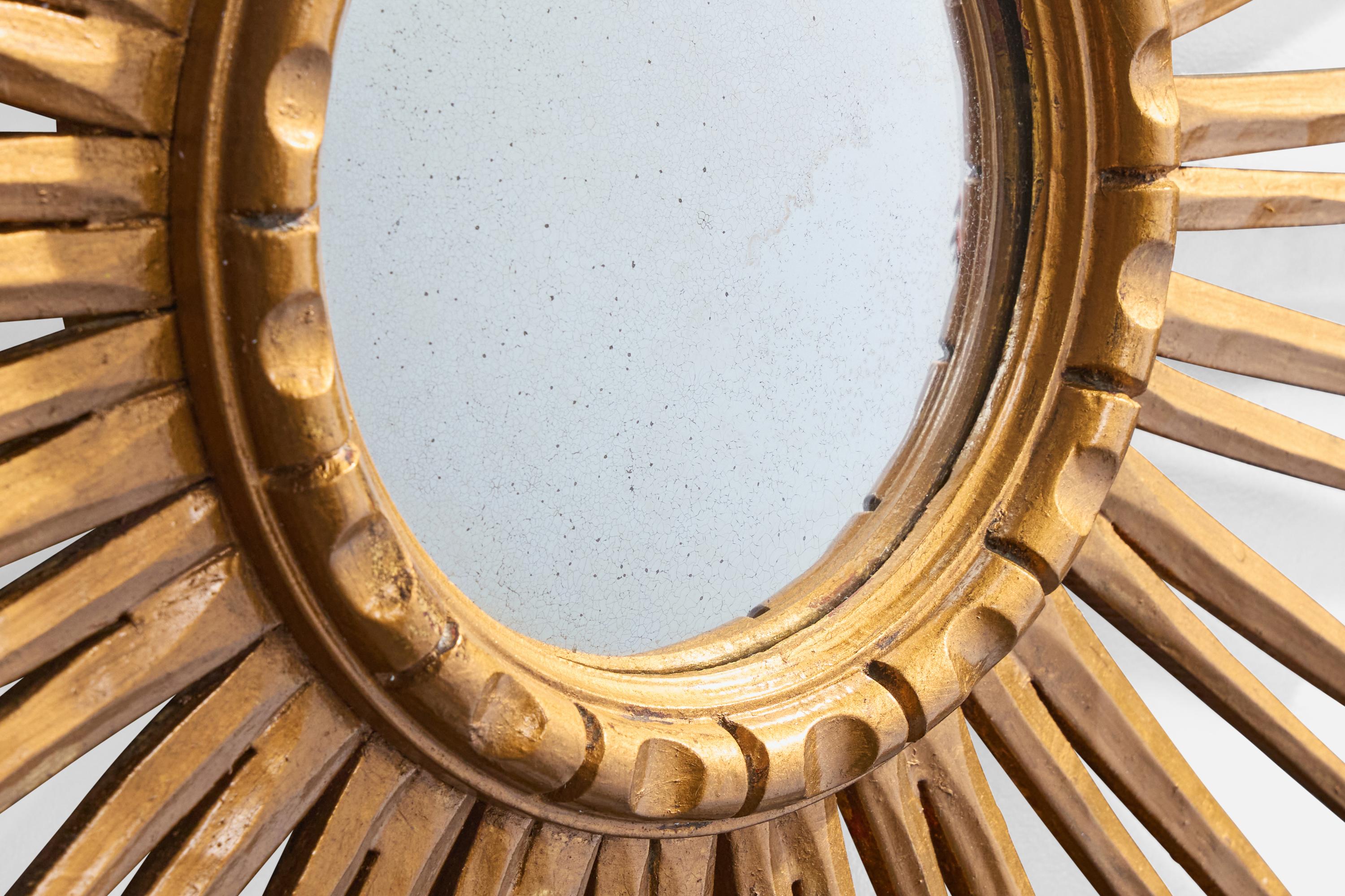 Französischer Designer, Wandspiegel, Holz, Frankreich, 1960er Jahre im Angebot 1