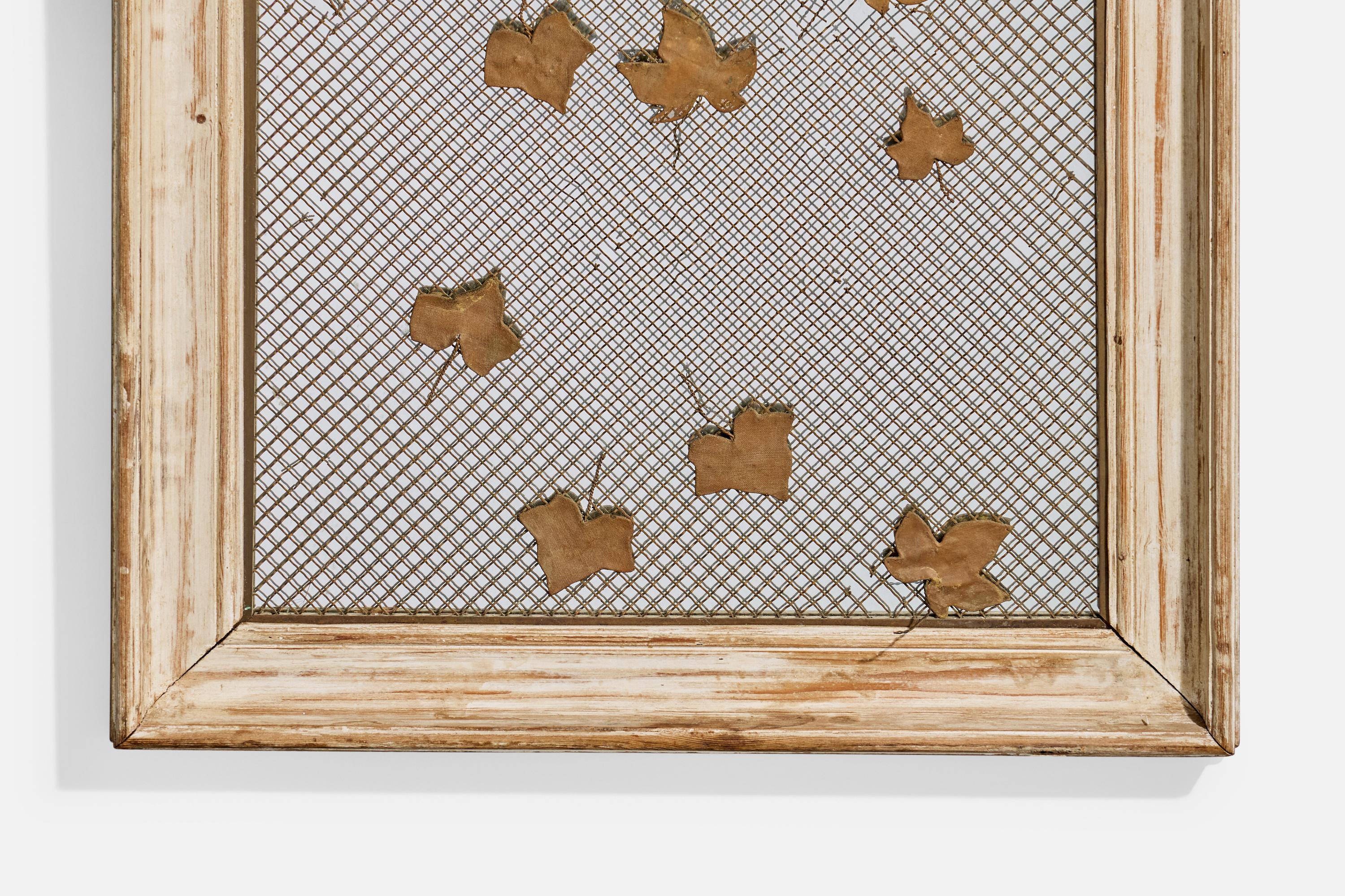 Specchio da parete di design francese, Wood, Metallo, Francia, anni '40 in vendita 1