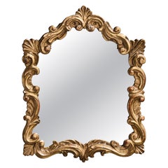 French Designer, Wall Mirror, Wood, Plaster, France, 1950s