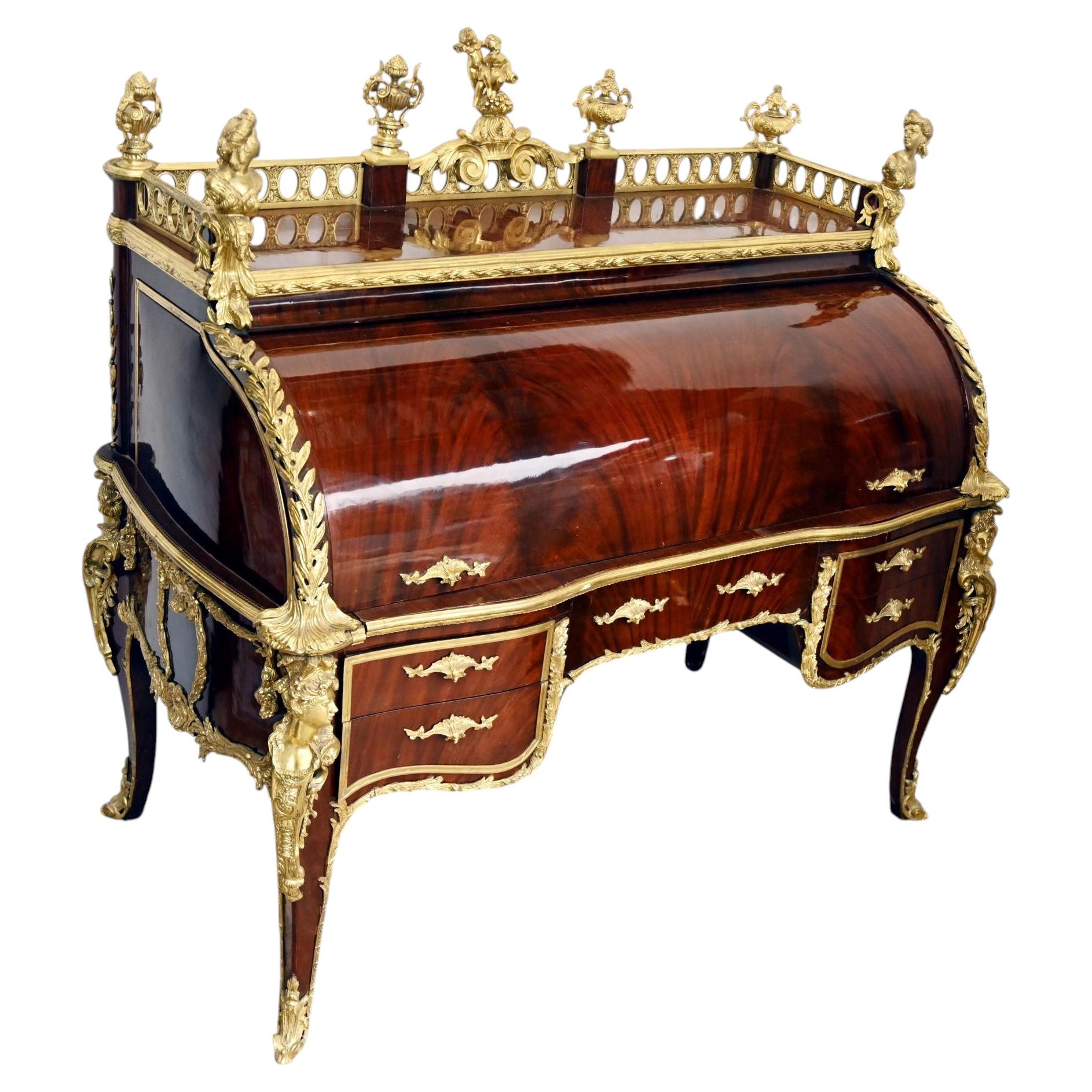 Escritorio Francés Bureau A Cilindro Enrollable Roi Louis XV en venta