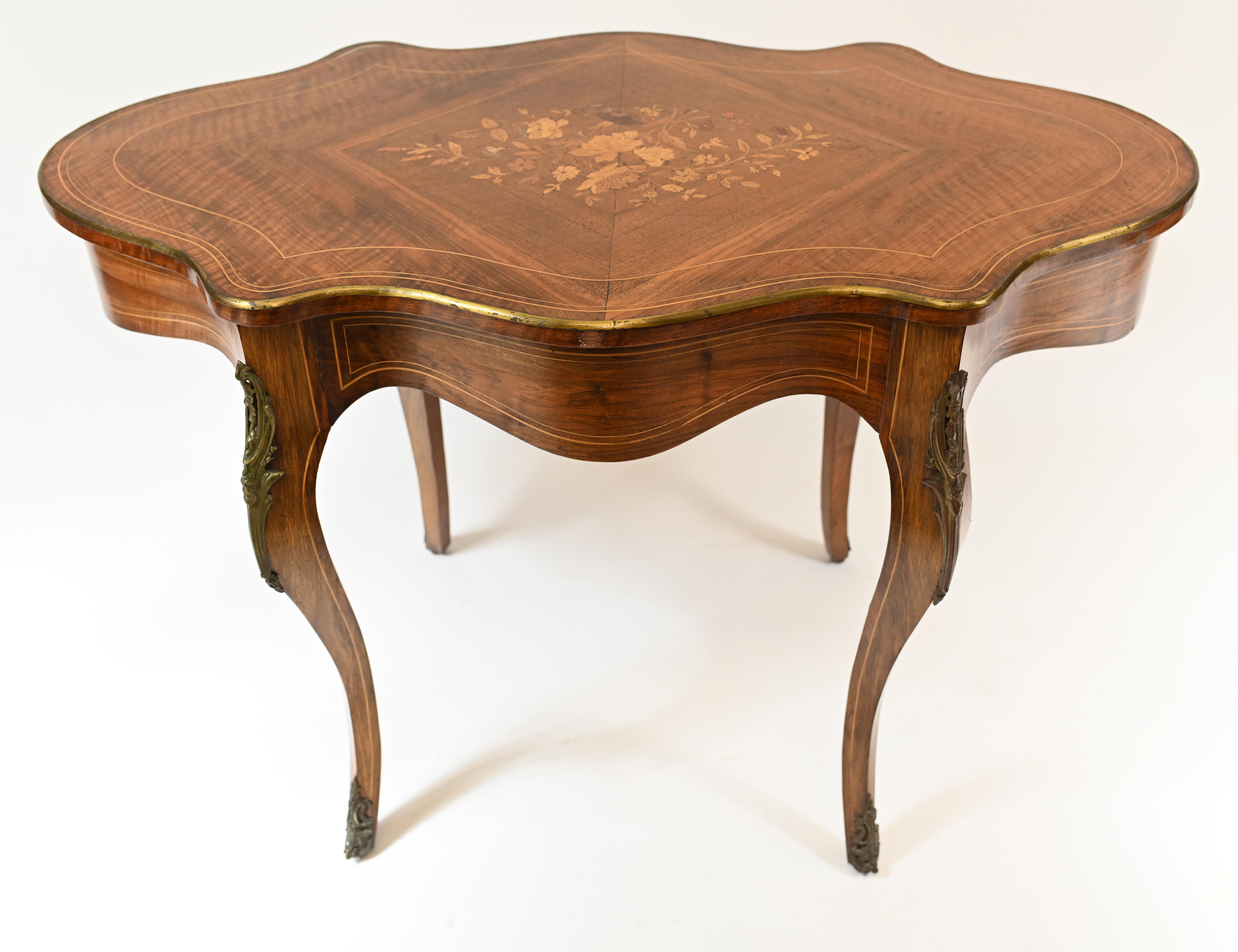 French Desk Empire Centre Table Marquetry Inlay For Sale 6