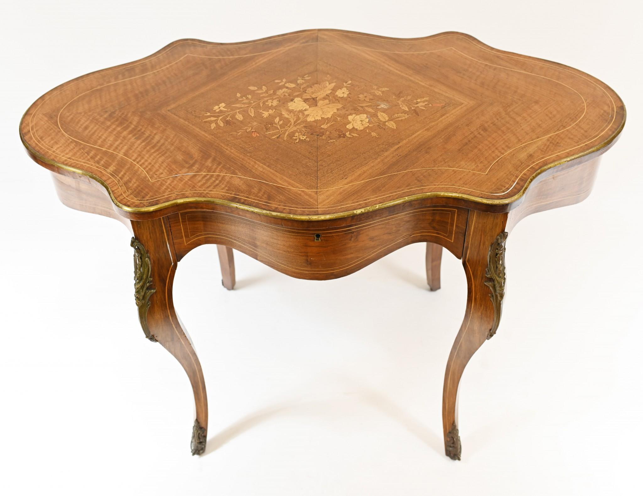 French Desk Empire Centre Table Marquetry Inlay In Good Condition For Sale In Potters Bar, GB
