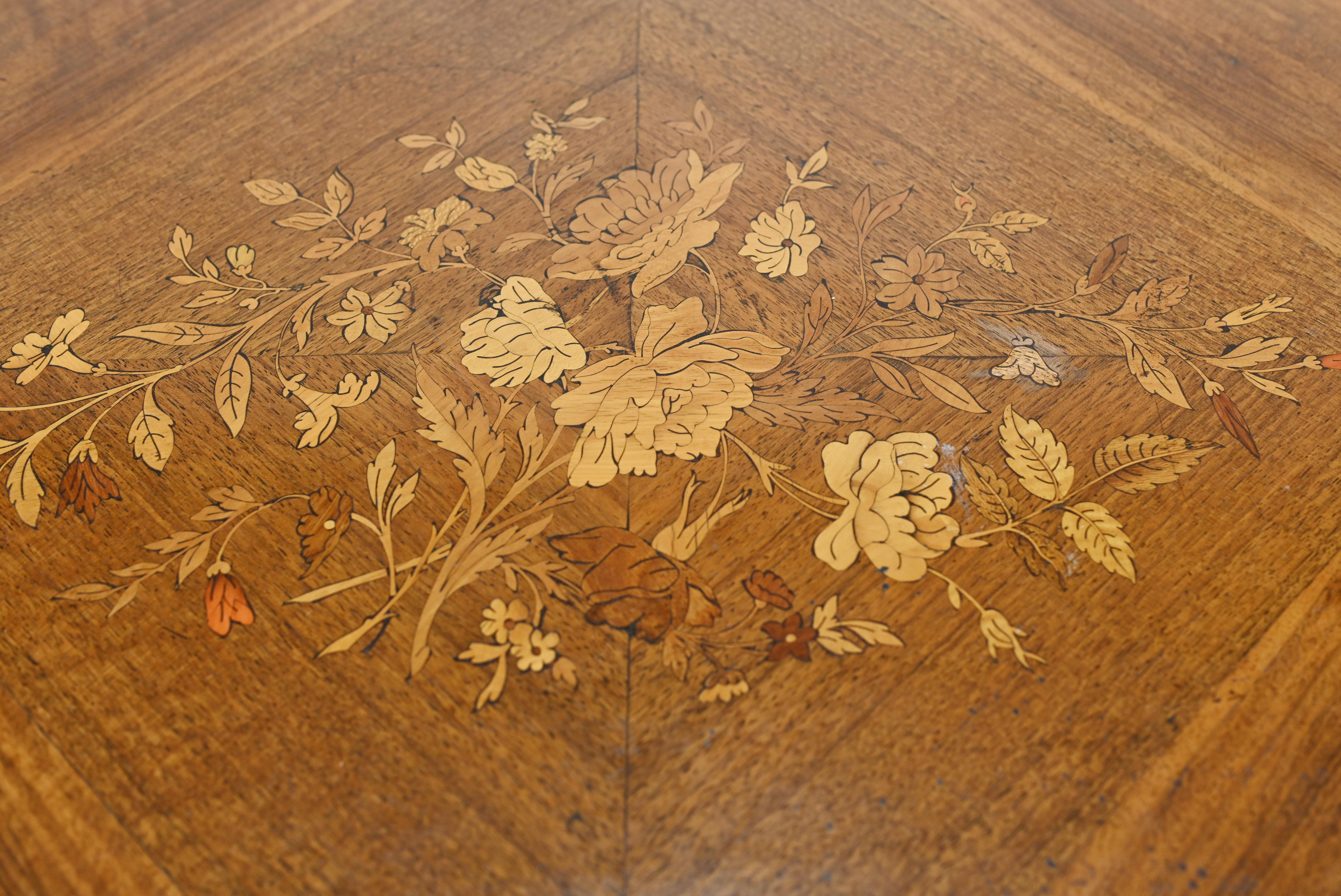 Ormolu French Desk Empire Centre Table Marquetry Inlay For Sale