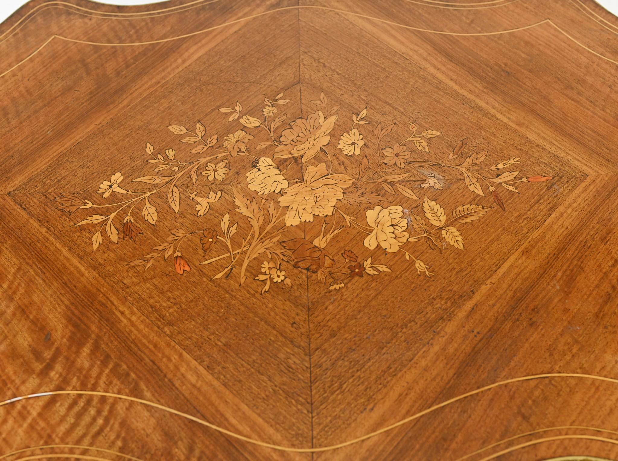 French Desk Empire Centre Table Marquetry Inlay For Sale 1