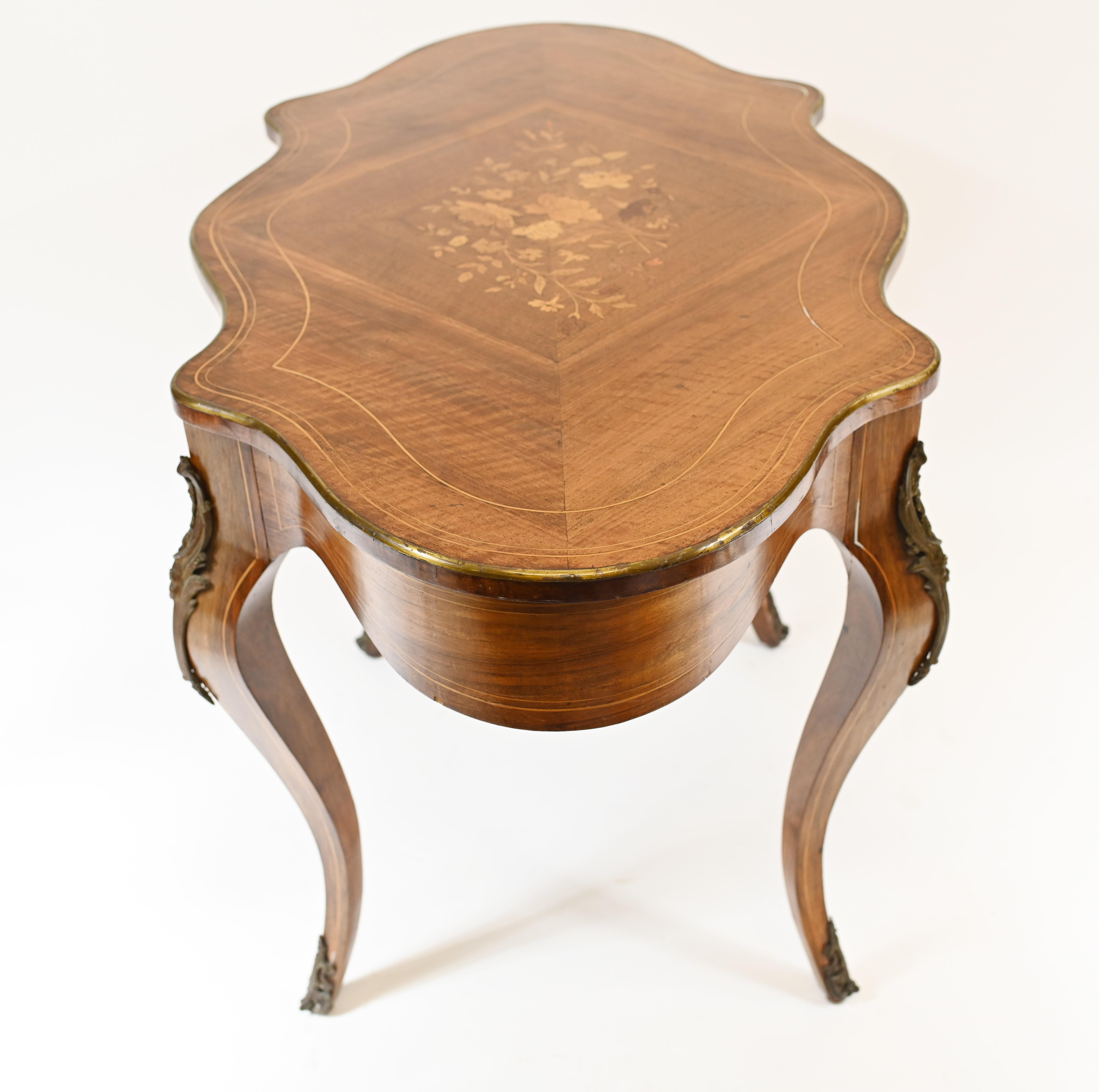 French Desk Empire Centre Table Marquetry Inlay For Sale 4