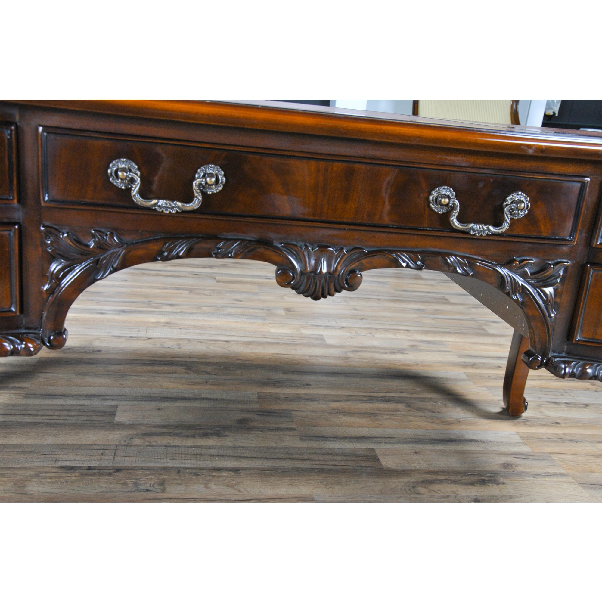 Hand-Carved French Desk For Sale