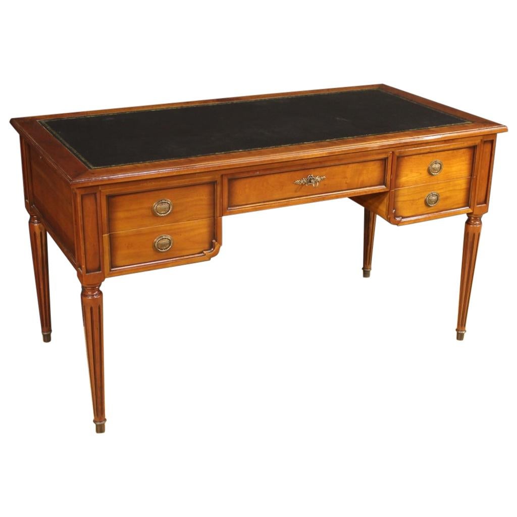 French Desk in Beech, Cherry and Fruit Woods, 20th Century For Sale at