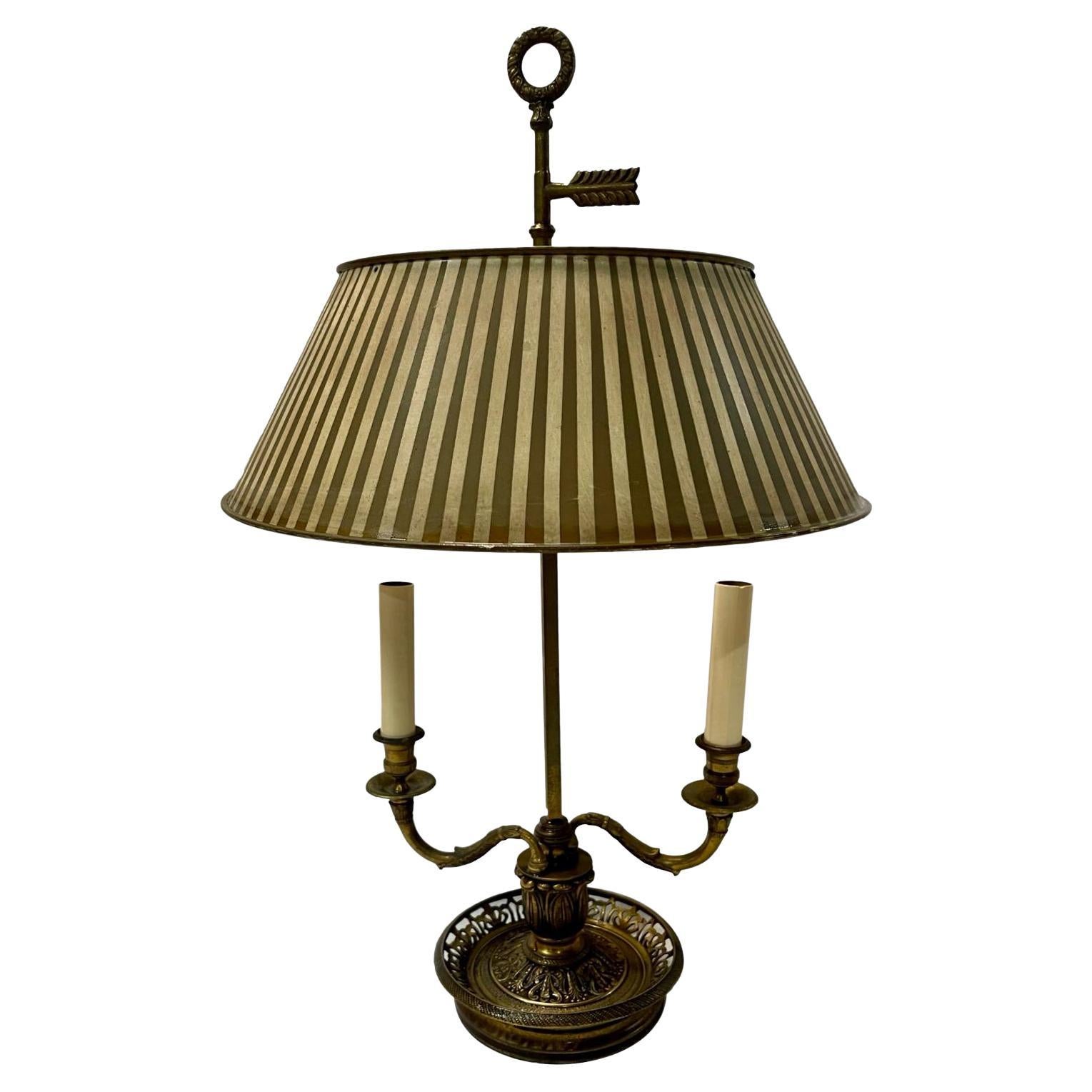 French Desk Lamp with Tole Shade For Sale