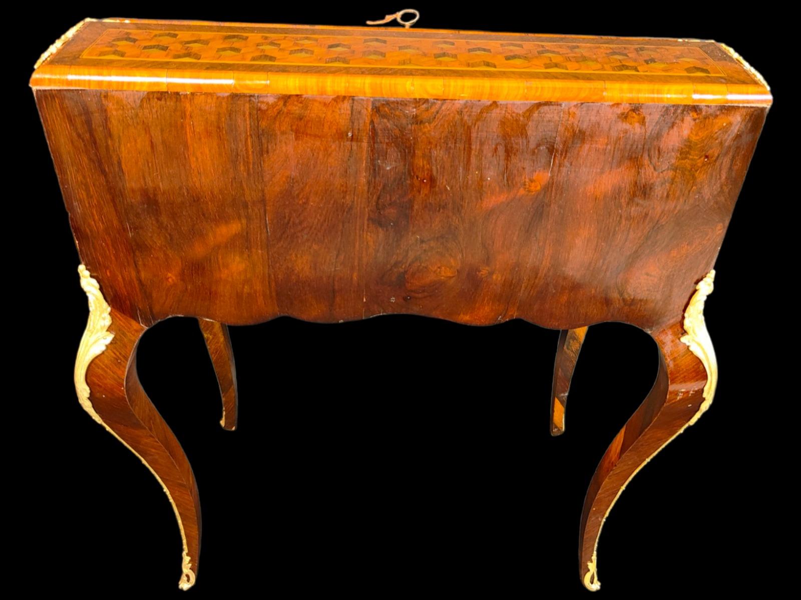 Baroque FRENCH DESK WITH XIX CENTURY MARQUETRY ELEGANT 19th CENTURY  For Sale