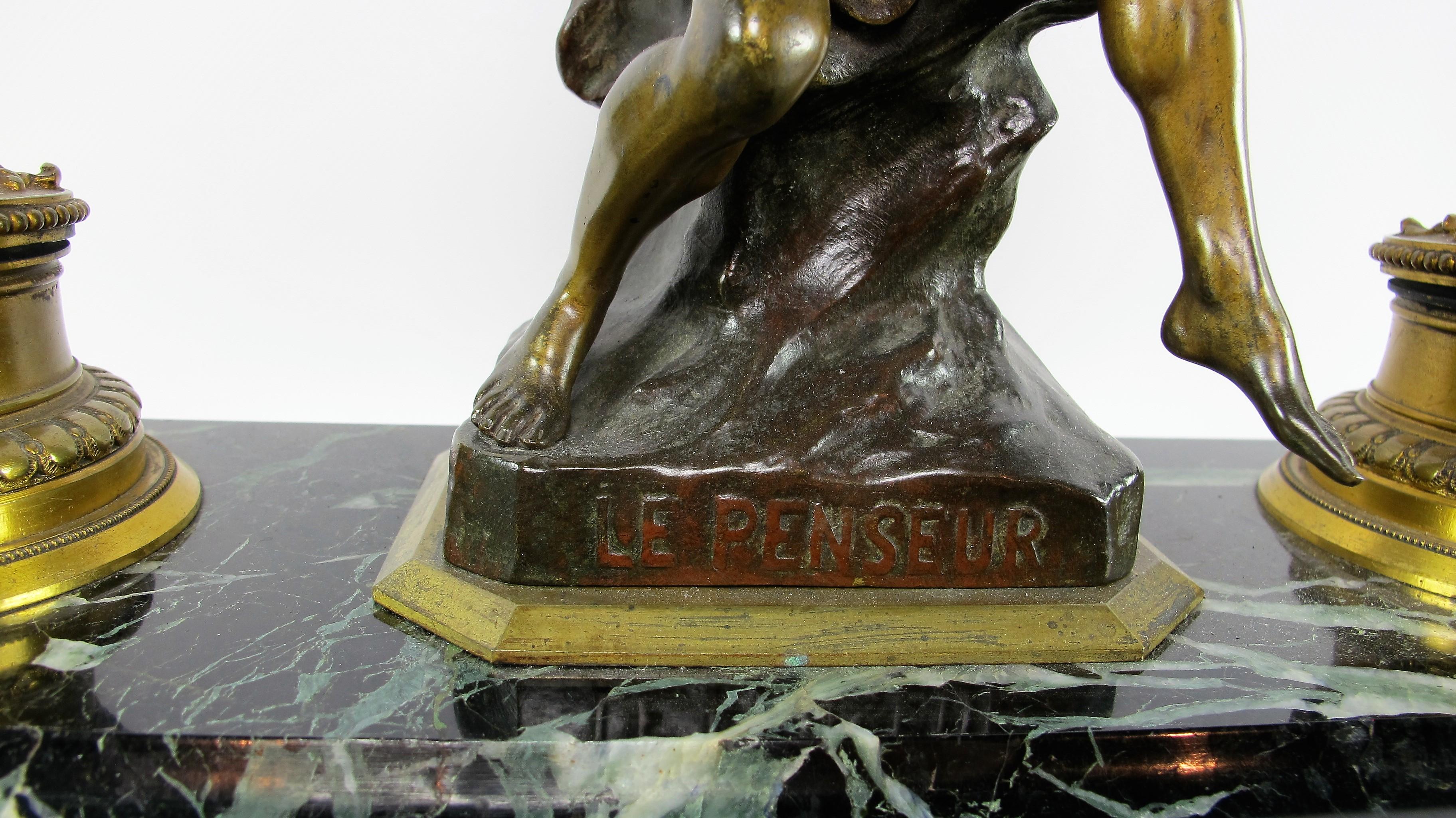 Neoclassical French Desktop Inkwell Depicting 