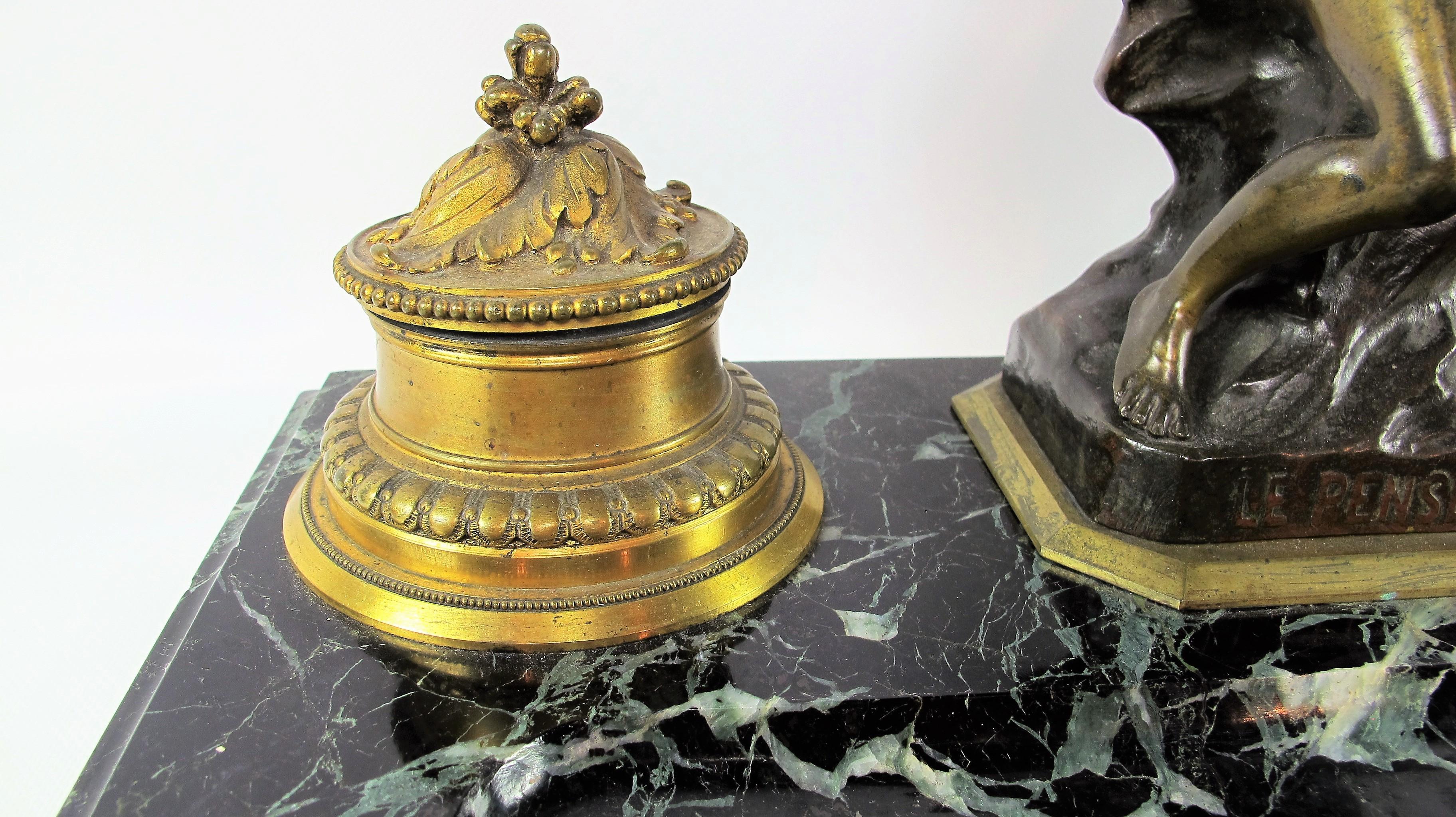 19th Century French Desktop Inkwell Depicting 